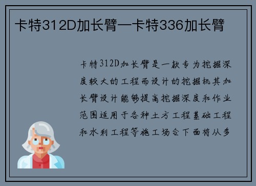 卡特312D加长臂—卡特336加长臂
